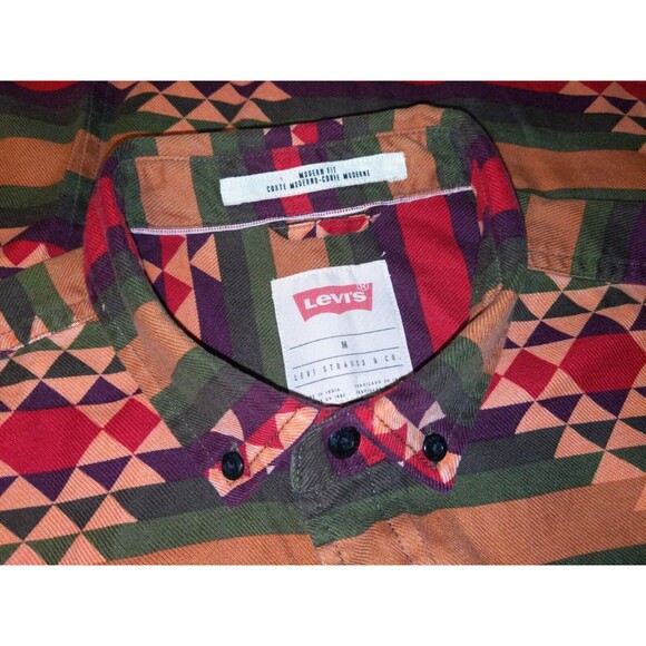 LEVI'S MEN'S INDIAN BLANKET SOUTHWEST NAVAJO AZTEC SHIRT Serape SZ Medium M - Picture 3 of 6